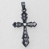 Stainless Steel Pendant, Cross 28x47mm, Sold by PC