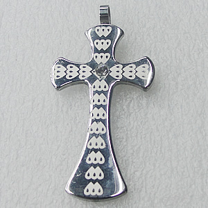Stainless Steel Pendant, Cross 25x52mm, Sold by PC