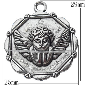 Pendant, Zinc Alloy Jewelry Findings, 25x29mm, Sold by Bag  