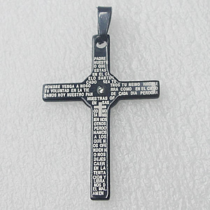 Stainless Steel Pendant, Cross 31x45mm, Sold by PC