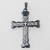 Stainless Steel Pendant, Cross 36x52mm, Sold by PC