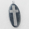 Stainless Steel Pendant, Flat Oval 25x57mm, Sold by PC