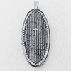 Stainless Steel Pendant, Flat Oval 25x57mm, Sold by PC