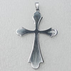 Stainless Steel Pendant, Cross 46x72mm, Sold by PC