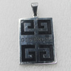 Stainless Steel Pendant, Rectangle 25x35mm, Sold by PC