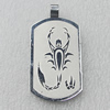 Stainless Steel Pendant, 23x46mm, Sold by PC