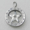 Stainless Steel Pendant, 25mm, Sold by PC