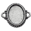 Zinc Alloy Connector Settings, Outside diameter:24x22mm, Interior diameter:13x17mm, Sold by Bag  