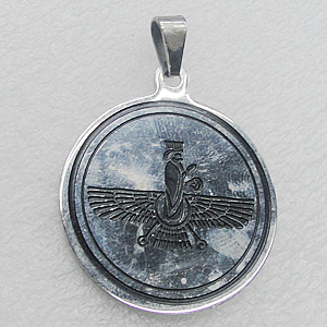 Stainless Steel Pendant, Flat Round 35x40mm, Sold by PC