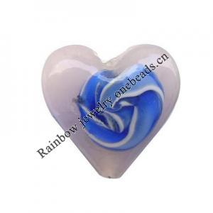 Handmade Lampwork Beads, New Style, Heart, 26x25x10mm, Hole:Approx 3mm, Sold by PC