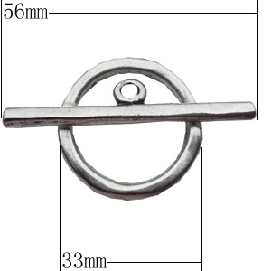 Clasps Zinc Alloy Jewelry Findings Lead-free, Loop:33mm Bar:56x4.5mm, Sold by KG  