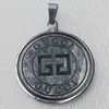 Stainless Steel Pendant, Flat Round 35x40mm, Sold by PC