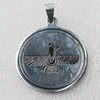 Stainless Steel Pendant, Flat Round 35x40mm, Sold by PC