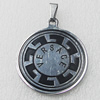 Stainless Steel Pendant, Flat Round 35x40mm, Sold by PC