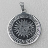 Stainless Steel Pendant, Flat Round 35x40mm, Sold by PC