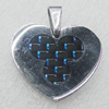 Stainless Steel Pendant, Heart 23x21mm, Sold by PC