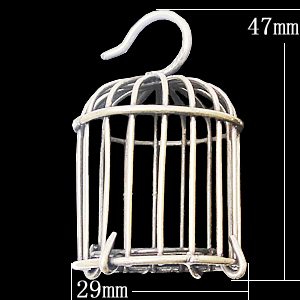 Jewelry Hollow Pendant, Iron Cage, 29x47mm, Sold by PC