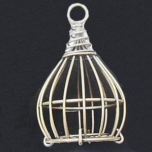 Jewelry Hollow Pendant, Iron Cage, 29x47mm, Sold by PC