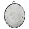 Zinc Alloy Pendant Settings, Outside diameter:43x58mm, Interior diameter:39x50mm, Sold by Bag  