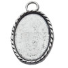 Zinc Alloy Pendant Settings, Outside diameter:23x40mm, Interior diameter:19x28mm, Sold by Bag  