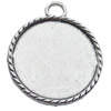 Zinc Alloy Pendant Settings, Outside diameter:32x40mm, Interior diameter:29mm, Sold by Bag  