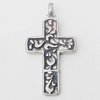 Copper Pendant Jewelry Findings, Cross 20x39mm, Sold by Bag