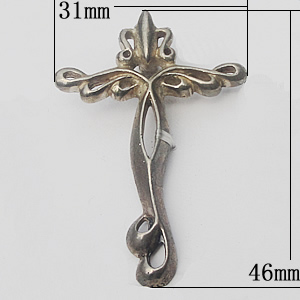 Copper Pendant Jewelry Findings, Cross 31x46mm, Sold by Bag