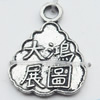 Pendant, Zinc Alloy Jewelry Findings, 13x16mm, Sold by Bag  