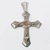 Copper Pendant Jewelry Findings, Cross 38x59mm, Sold by Bag