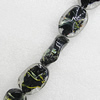 Lampwork Beads, Twist Flat Oval 34x25mm Hole:About 2mm, Sold by PC 