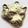Pendant, Zinc Alloy Jewelry Findings, Animal Head, 37x39mm, Sold by Bag  