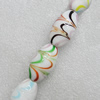 Lampwork Beads, Oval 16x27mm Hole:About 1.5mm, Sold by PC 