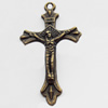 Pendant, Zinc Alloy Jewelry Findings, Cross, 25x44mm, Sold by Bag  