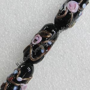 Lampwork Beads, 25x12mm Hole:About 1.5mm, Sold by PC 