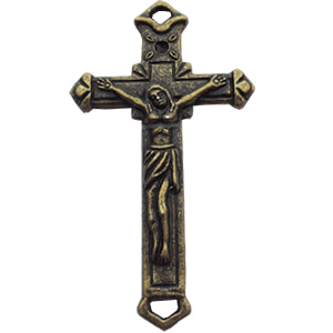 Pendant, Zinc Alloy Jewelry Findings, Cross, 31x60mm, Sold by Bag  