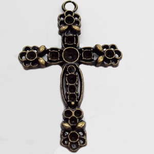 Pendant, Zinc Alloy Jewelry Findings, Cross, 38x58mm, Sold by Bag  