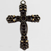 Pendant, Zinc Alloy Jewelry Findings, Cross, 38x58mm, Sold by Bag  