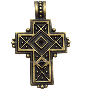 Pendant, Zinc Alloy Jewelry Findings, Cross, 35x56mm, Sold by Bag  