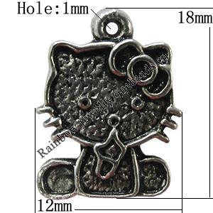 Pendant/Charm Zinc Alloy Jewelry Findings Lead-free, Animal 12x18mm Hole:1mm, Sold by Bag