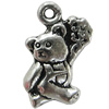 Pendant/Charm Zinc Alloy Jewelry Findings Lead-free, Animal 13x19mm Hole:2mm, Sold by Bag