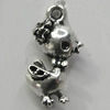 Pendant/Charm Zinc Alloy Jewelry Findings Lead-free, Animal 11x21mm Hole:2mm, Sold by Bag