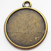 Zinc Alloy Pendant Settings, Outside diameter:24x28mm, Interior diameter:22mm, Sold by Bag  