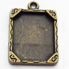 Zinc Alloy Pendant Settings, Outside diameter:17x23mm, Interior diameter:14x17mm, Sold by Bag  