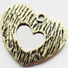 Pendant, Zinc Alloy Jewelry Findings, Heart, 38x31mm, Sold by Bag  