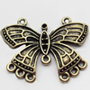 Connector, Zinc Alloy Jewelry Findings, Butterfly, 35x28mm, Sold by Bag  