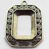 Zinc Alloy Pendant Settings, Outside diameter:41x56mm, Interior diameter:24x32mm, Sold by Bag  