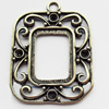 Zinc Alloy Pendant Settings, Outside diameter:35x47mm, Interior diameter:18x25mm, Sold by Bag  