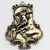 Pendant, Zinc Alloy Jewelry Findings, 34x46mm, Sold by Bag  