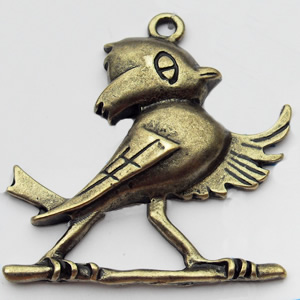 Pendant, Zinc Alloy Jewelry Findings, Bird, 36x40mm, Sold by Bag  