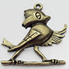 Pendant, Zinc Alloy Jewelry Findings, Bird, 36x40mm, Sold by Bag  